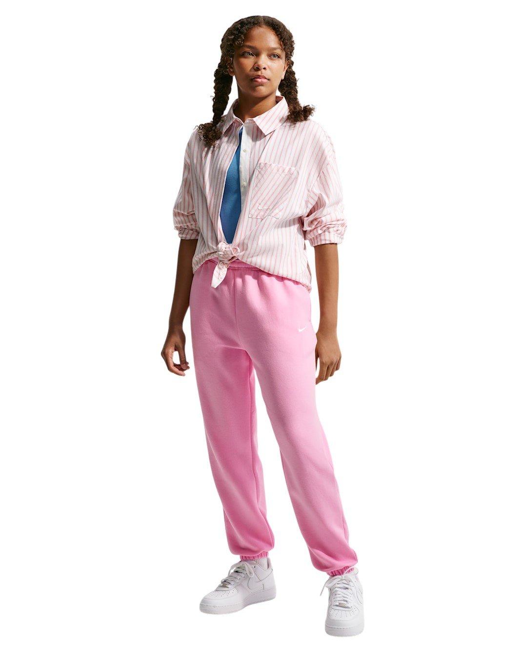 Nike Big Girls' Sportswear Studio Fleece Loose Pants - Pink - PINK
